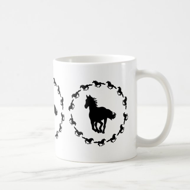 Horse Design Silhouette Coffee Mug (Right)