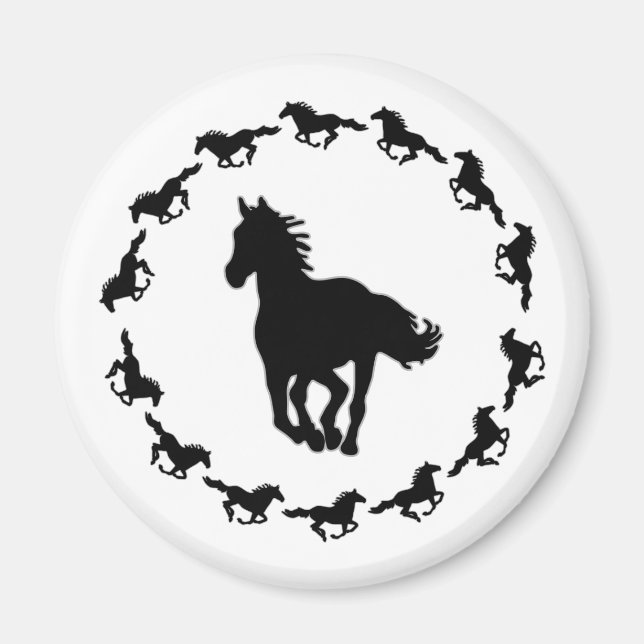 Horse Design Silhouette Magnet (Front)