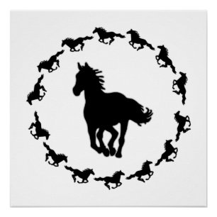 Horse Design Silhouette Poster