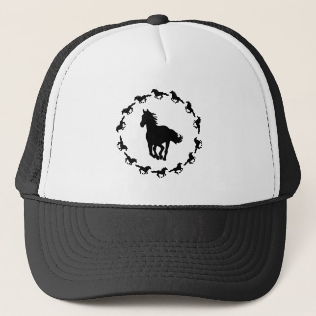 Horse Design Silhouette Trucker Hat (Front)