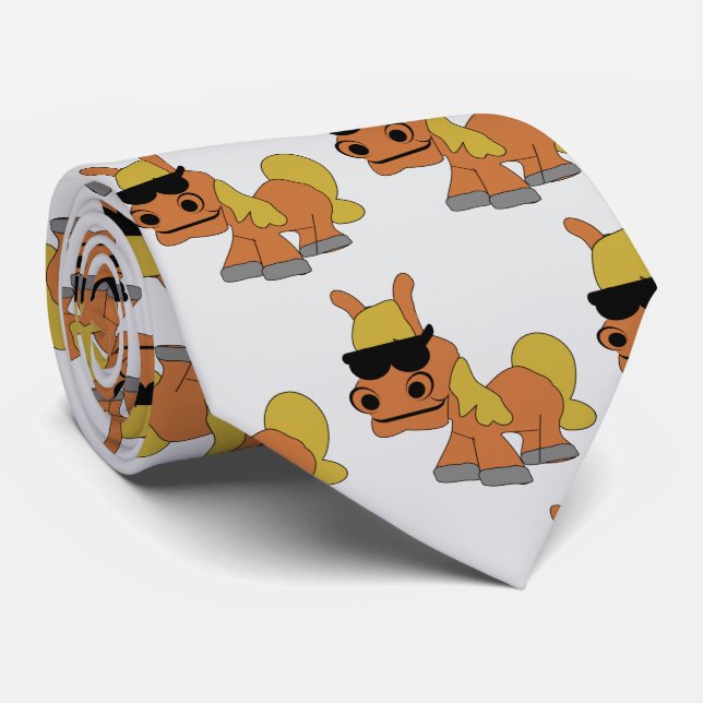 Horse Design Tie (Rolled)