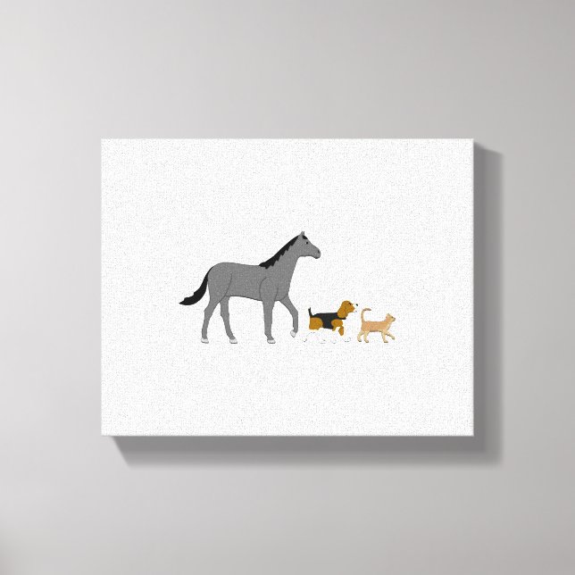 horse dog and cat canvas print (Front)