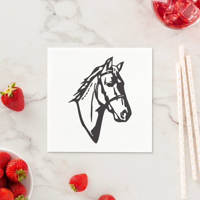 Horse Drawing Paper Napkins (Creator Uploaded)
