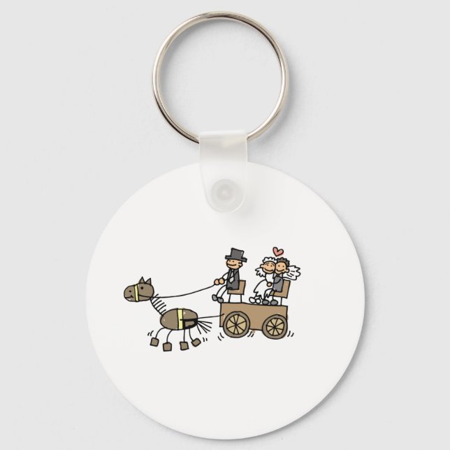 Horse Drawn Carriage For Weddings Key Ring (Front)