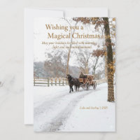 Horse Drawn Carriage w/lights In The Snow Design