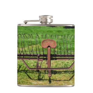 Horse Drawn Hay Rake Hip Flask