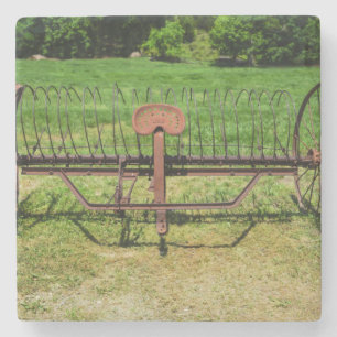 Horse Drawn Hay Rake Stone Coaster