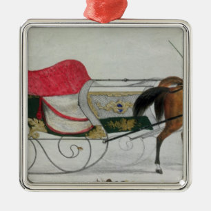 Horse Drawn Sleigh Metal Tree Decoration