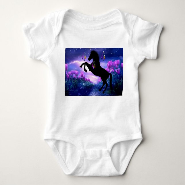 Horse Dreamcatcher Baby Bodysuit (Front)