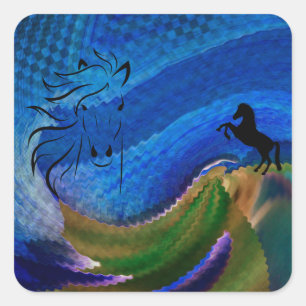Horse Dreaming of Freedom Square Sticker