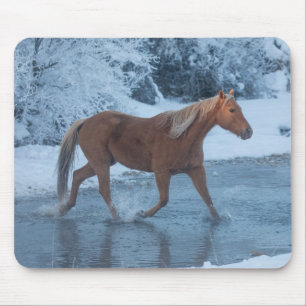 Horse Drive in Winter on Hideout Ranc Mouse Pad