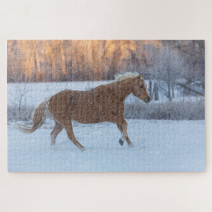 Horse Drive in Winter on Hideout Ranch Jigsaw Puzzle