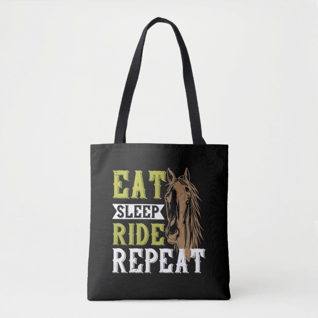 Horse - Eat Sleep Ride Repeat Tote Bag (Front)