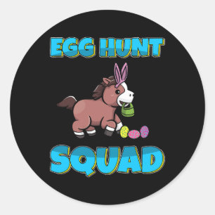 Horse Egg Hunt Squad Cute Horse Easter Eggs Huntin Classic Round Sticker