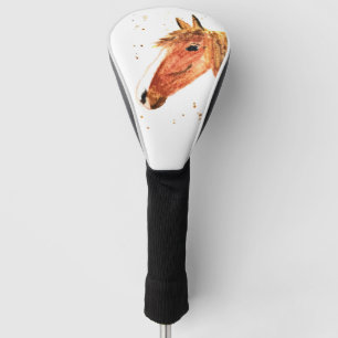 Horse Equestrian Animal Fun Watercolor Golf Head Cover