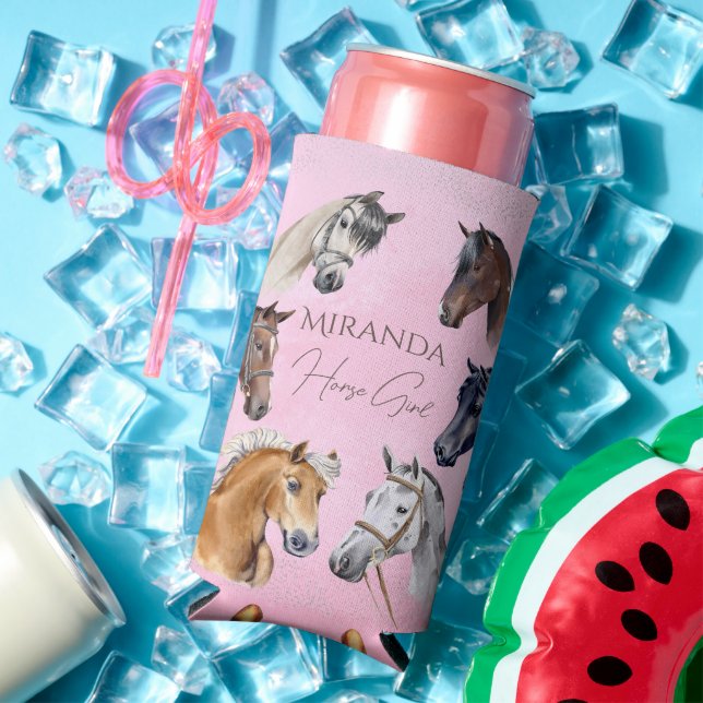 Horse equestrian birthday party gifts favours seltzer can cooler (In Situ Summer)