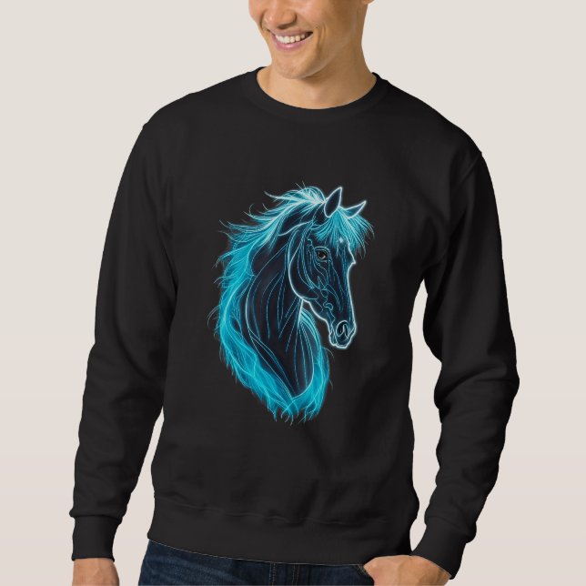 Horse  Equestrian Portrait Women Girl Horseback Ri Sweatshirt (Front)