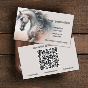 Horse Equestrian QR Code Business Cards
