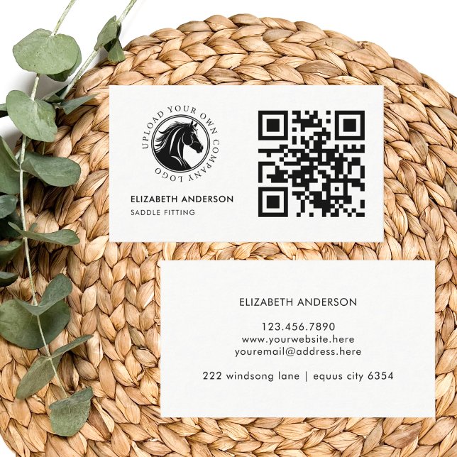 Horse Equestrian QR Code Business Logo Business Card (Creator Uploaded)