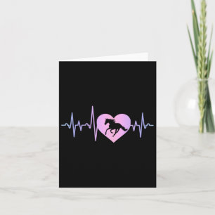 Horse Equestrian Rider Horseback Riding Heartbeat Card