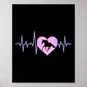 Horse Equestrian Rider Horseback Riding Heartbeat Poster