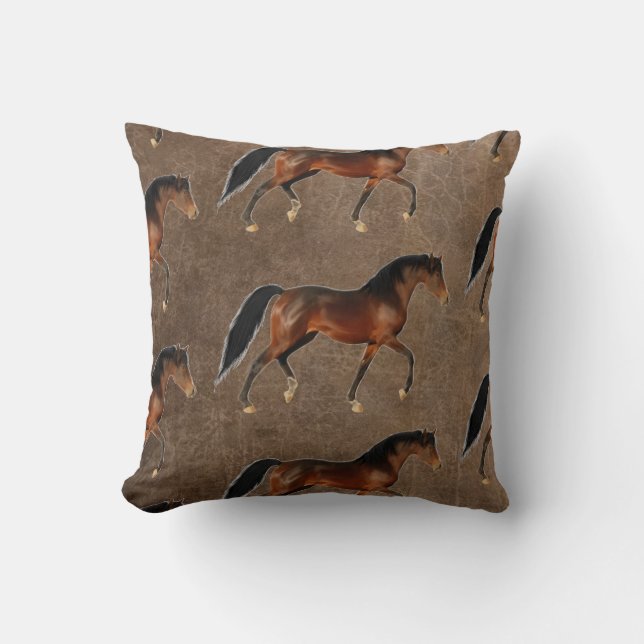 horse equestrian Throw Pillow (Front)