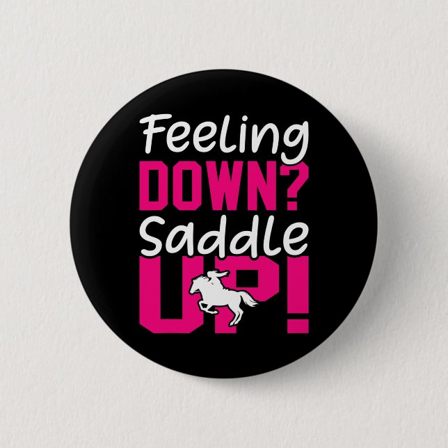 - Horse Equestrians  6 Cm Round Badge (Front)