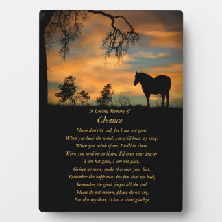 Horse Equine Memorial Tribute In Loving Memory Plaque