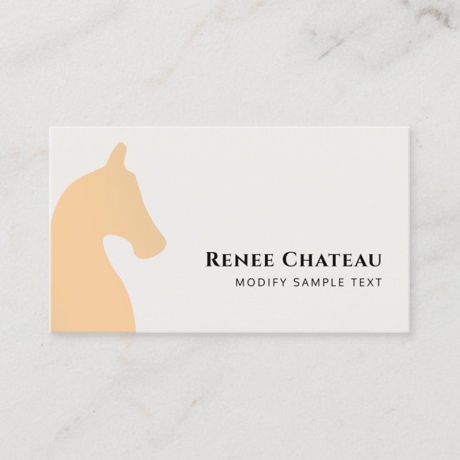 Horse Equine Modern Gold Business Card (Front)