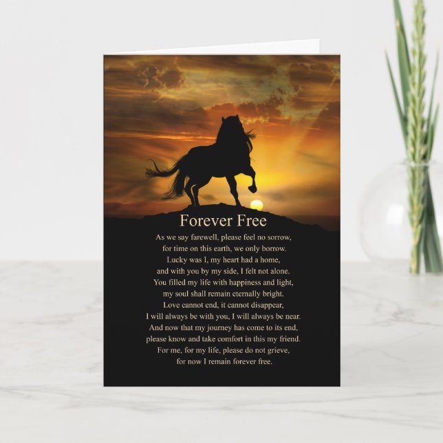 Horse Equine Sympathy Spiritual Poem  Card (Front)