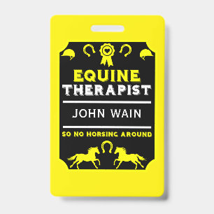 Horse Equine Therapist ID Badge