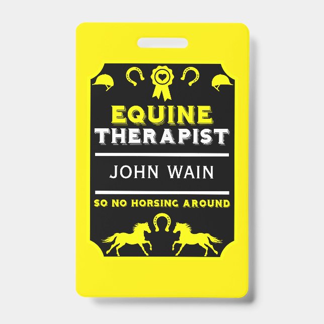 Horse Equine Therapist ID Badge (Front)