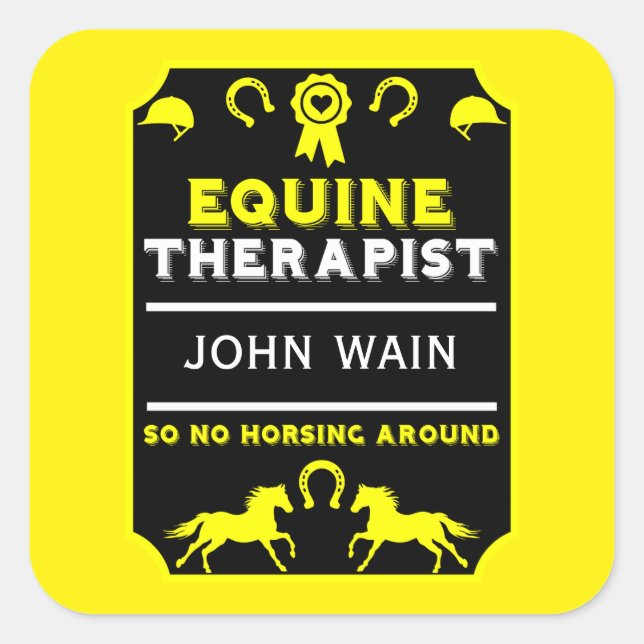 Horse Equine Therapist Square Sticker (Front)