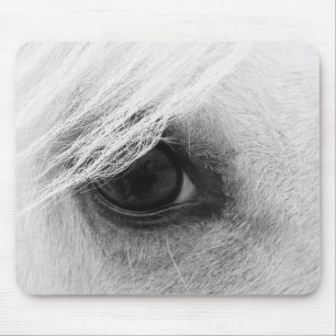 Horse Eye in Black and White Mouse Pad