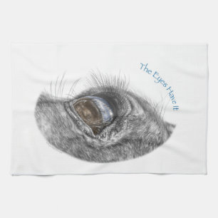 Horse Eye Reflection Closeup Tea Towel