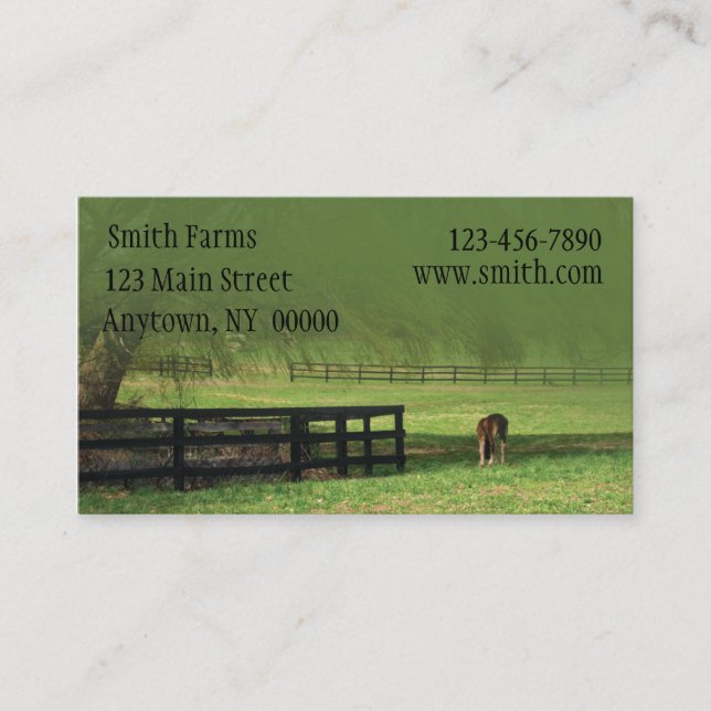 Horse Farm Business Card (Front)