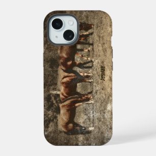 Horse Farm Vintage Country Rustic Western iPhone 15 Case