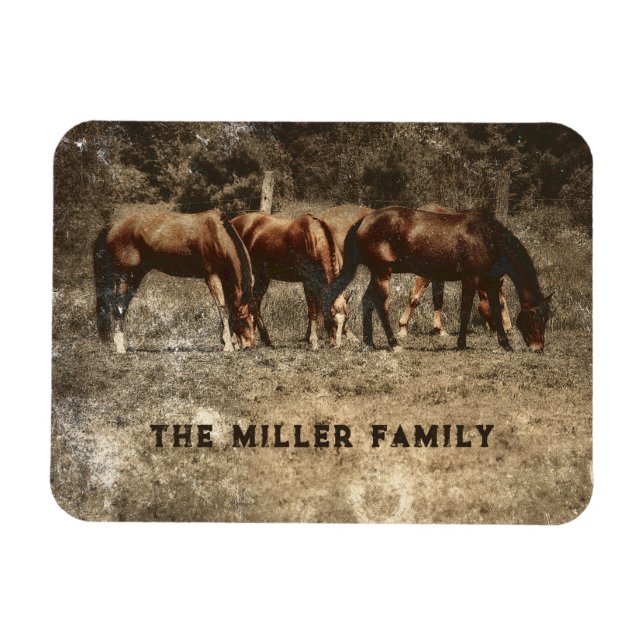 Horse Farm Vintage Country Rustic Western Magnet (Horizontal)