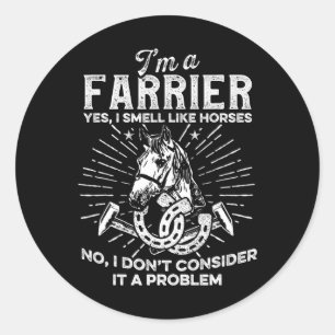 Horse Farrier Hero Horseshoe Hoof Trimming Equine  Classic Round Sticker