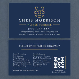 Horse Farrier Horseshoe QR Code Business Card