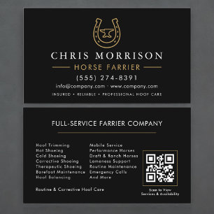 Horse Farrier QR Code Business Card
