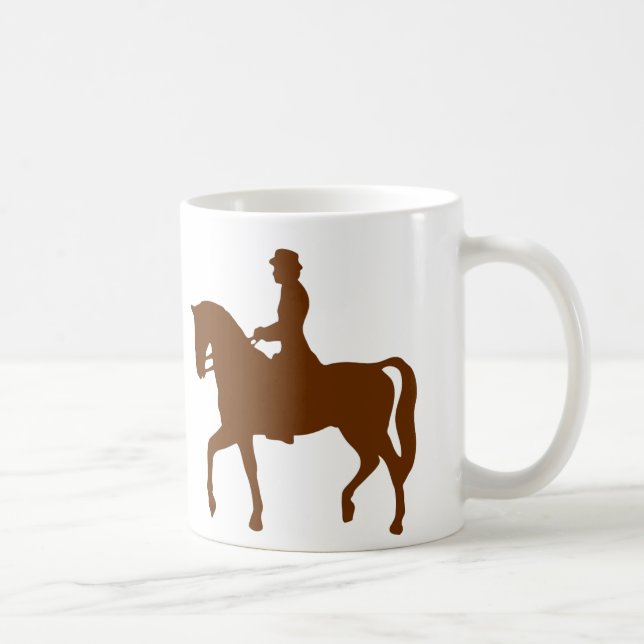 Horse & Female Rider Classic Silhouette Image Mug (Right)