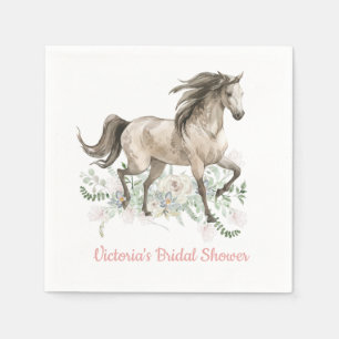 Horse floral birthday party napkins