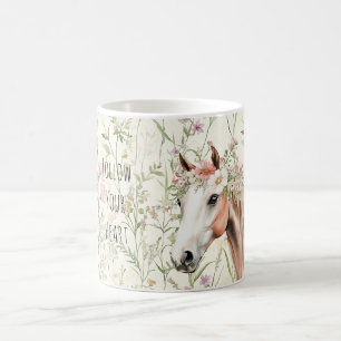 Horse Floral Wreath Coffee Mug