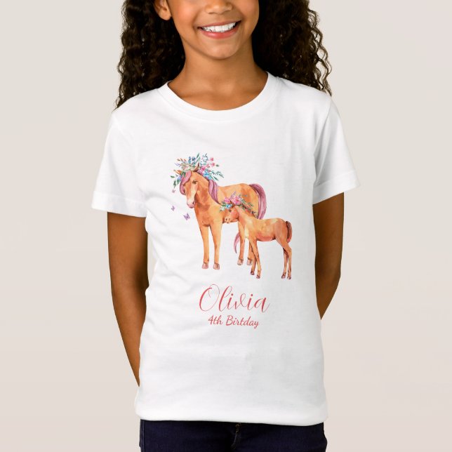 HORSE FLOWER B1  T-Shirt (Front)