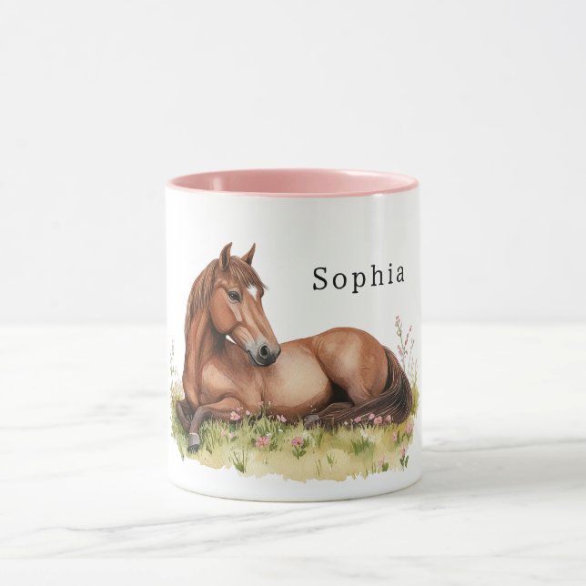 Horse Flowers in Grass Mug (Center)