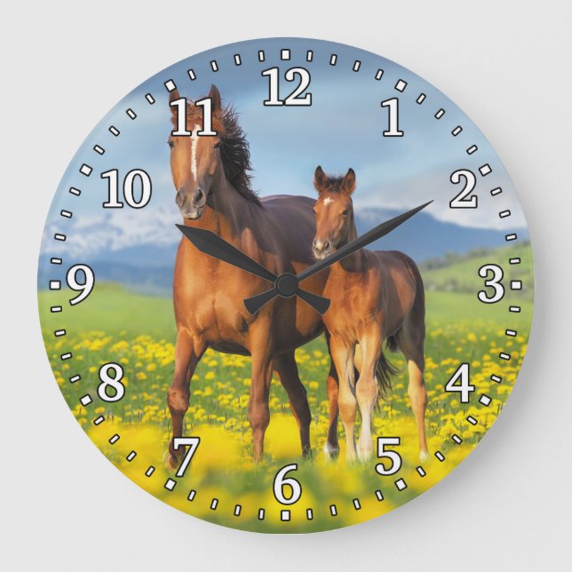 Horse & Foal Wall Clock (Front)
