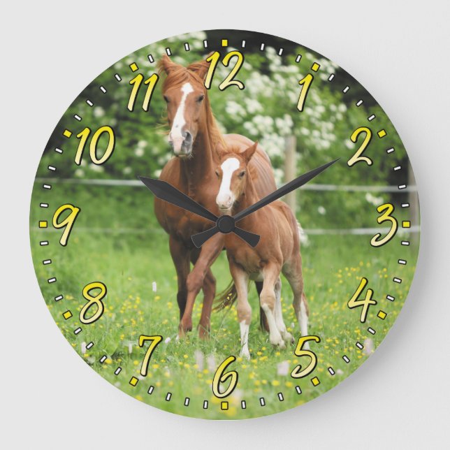 Horse & Foal Wall Clock (Front)