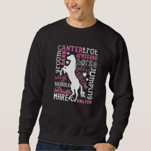 Horse For Girls Women Horses Horseback Riding Sweatshirt