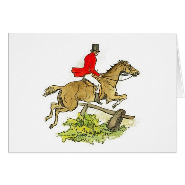 Horse Fox Hunt Hunter Jumper Riding Note Card (Front Horizontal)